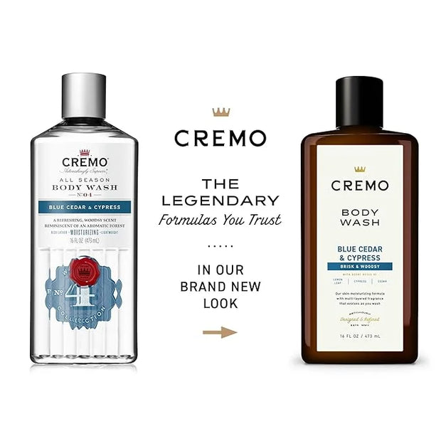 Cremo Body Wash Men, A Woodsy Scent with Notes of Lemon Peel, Cypress and Cedar, 16 Fl Oz - Product Image