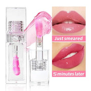 2PCS Magic Color Changing Lip Oil, Big Brush Color Changing Lip Oil, Lip Oil Color Changing, Warm Change Hydrating Color C...