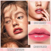 Plumping Lip Oil Lip Glow Oil Lip Gloss Oil Lip Stain Long Lasting Hydrating Non-sticky Big Brush Head Glitter Shine Clear...