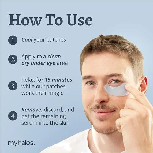 MyHalos Eye Masks for Dark Circles and Puffiness & Eye Patches for Wrinkles Duo- 24 Under Eye Patches for Puffy Eyes, Dark...