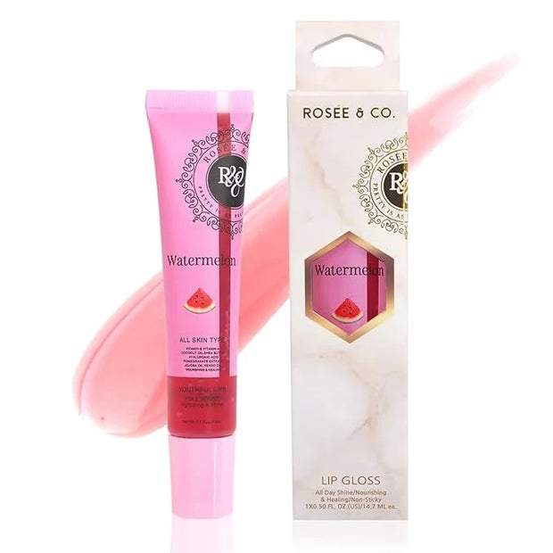 ROSÉE & CO Rosee Lip Gloss Vegan & Cruelty Free Treatment, Professional Make up, Long Lasting Glossy with Shea Butter, Moi...