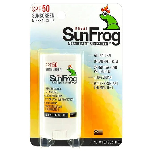 Royal SunFrog | All Natural SPF-50 Sunscreen Mineral Stick | 100% Vegan, Broad Spectrum UVA + UVB, Roll On Sunscreen Stick...