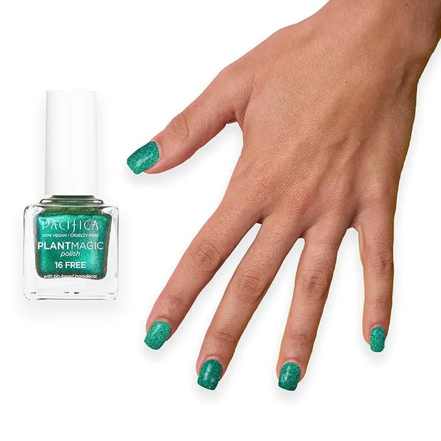 Pacifica Natural Nail Polish – Plant Magic Sparkling Green Nail Polish - Plant Based, Non-Toxic & Clinically Tested - Last...