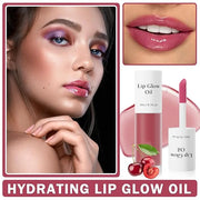 CAHIUYOA Cherry Lip Glow Oil Moisturizing Plumping Lip Gloss Lip Plumper Gloss Lip Oil Tinted Lip Balm Lip Care for Women ...