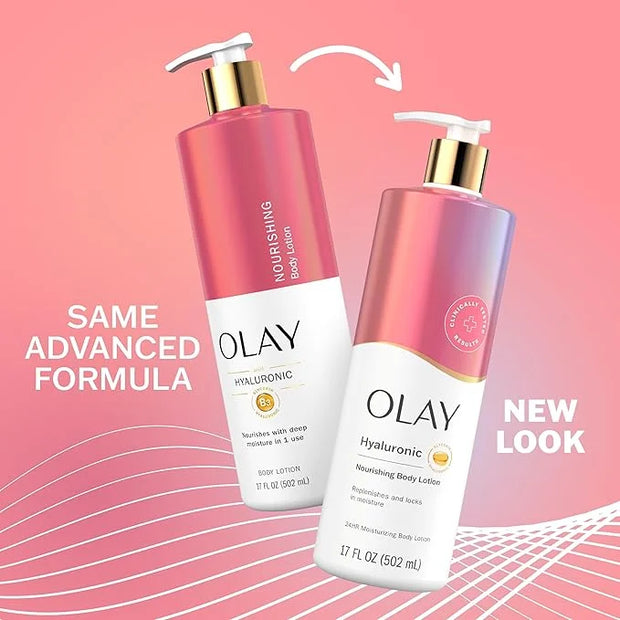 Olay Body Lotion for Women, Nourishing with Hyaluronic Acid Serum, Visibly Soften & Smooth Skin, 24hr Moisture & Hydration...