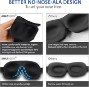 Sleep Mask Invisible Alar Deep Orbit 3D Eye Mask Ultra Lightweight & Comfortable Sleeping Mask for Travel, Nap, Shift Work...