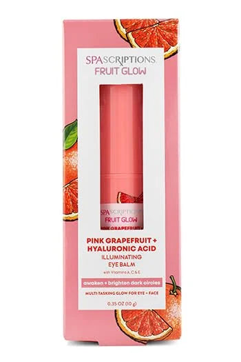 SpaScriptions Fruit Glow- Pink Grapefruit + Hyaluronic Acid Illuminating Eye Balm With Vitamins A, C & E 0.35 Oz - Product...