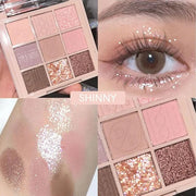 9Colors Eye Shadow Palette Makeup,Pink Rose Gold Purple Mauve Neutral Travel Eyeshadow Palette Highly Pigmented Long Lasti...