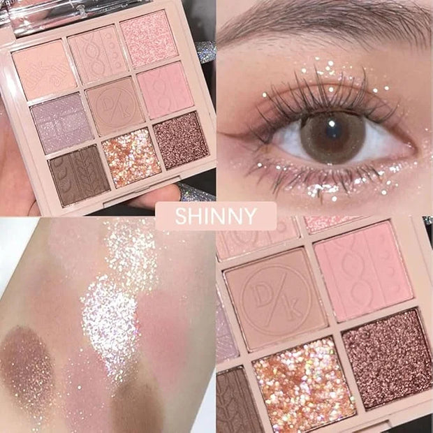 9Colors Eye Shadow Palette Makeup,Pink Rose Gold Purple Mauve Neutral Travel Eyeshadow Palette Highly Pigmented Long Lasti...