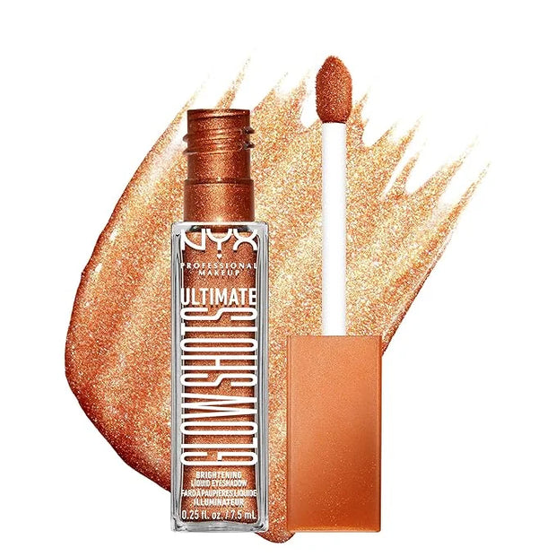 NYX PROFESSIONAL MAKEUP Ultimate Glow Shots, Liquid Eyeshadow, Long-Lasting Shimmer Eye Shadow with Vitamin C - Wow Cacao ...