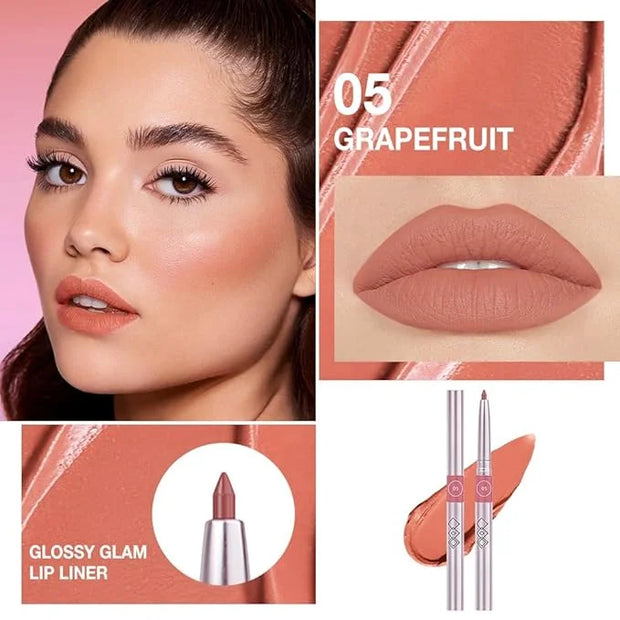 evpct Silky Smooth Lip Liner Pencil Retractable, Orange Red Lip Liner Creamy Long-Lasting Formula for Precision Contouring...