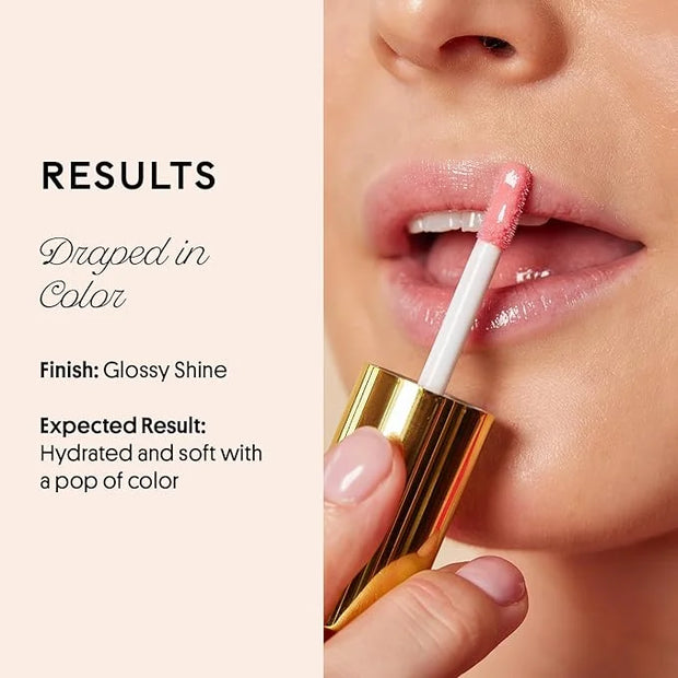 Winky Lux Very There Lip Oil, Hydrating Baby Pink Tint with Jojoba Oil, Non-Sticky Glossy Lip Oil, Tinted Pink Gloss for J...
