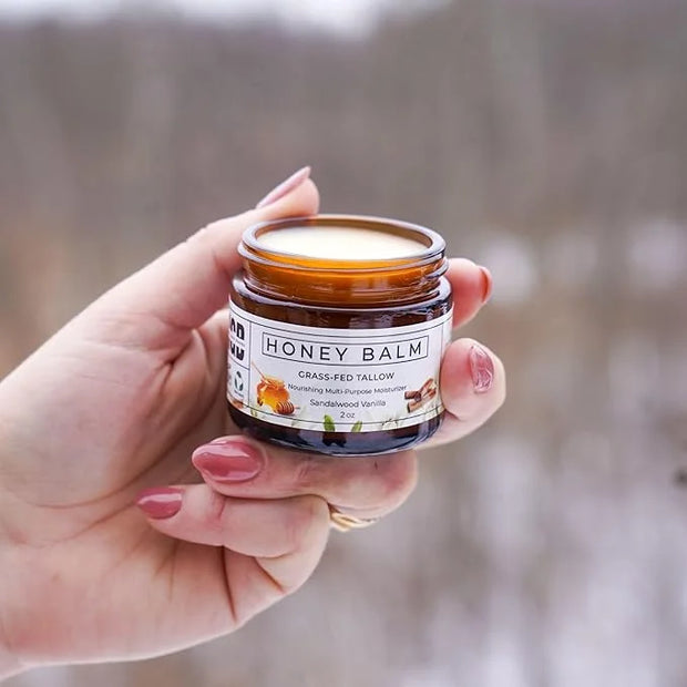 Tallow and Honey Balm, Organic Body Butter, Grass-Fed Beef Tallow for Skin, Soothing All-Natural Moisturizer for Body and ...