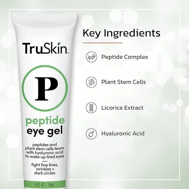 TruSkin Peptide Eye Gel – Improve Look of Dark Circles & Lines for Brighter-Looking Eye Area – Under Eye Care with Peptide...
