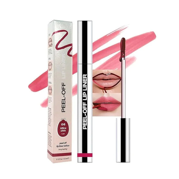 Matte Lip Gloss Stain-Peel Off Lip Liner Tattoo, Pinkish Red Lip Tint，Long Lasting Peel Off Lip Stain, Waterproof Transfer...