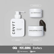 CRVFT Men’s Facial Care Kit | Aloe Vera Face Wash 3oz | Hyaluronic Moisturizer 1oz | Charcoal Exfoliating Scrub 1.7oz | 3 ...