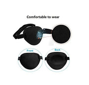 Adults And Kids Black Adjustable Soft and Comfortable Sponge Eye Patch Strabismus Eye Mask With Buckle For Recovery Eye An...