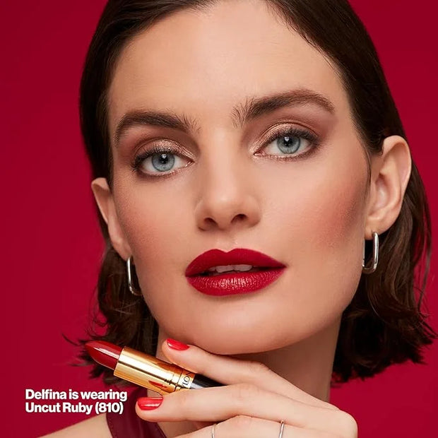 Revlon Super Lustrous Lipstick, Creamy Formula For Soft, Fuller-Looking Lips, Moisturized Feel, 810 Uncut Ruby, 0.15 oz - ...