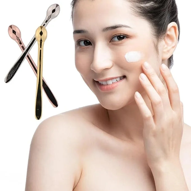 3 Pcs Eye Cream Applicator Wand Sticks Metal Eye Cream Spoon Cosmetics Spoon Applicators Anti-wrinkle Anti-aging Eye Massa...