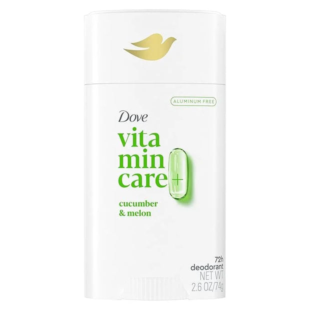 Dove VitaminCare+ Aluminum Free Deodorant Stick Cucumber & Melon for 72H Odor Protection Breathable Deodorant for Women 2....