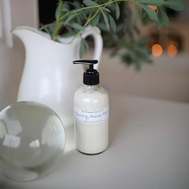 Farmaesthetics Nourishing Lavender Milk Face and Body Lotion (8oz) | Ethically Sourced Sustainable Beauty | Clean, All Nat...