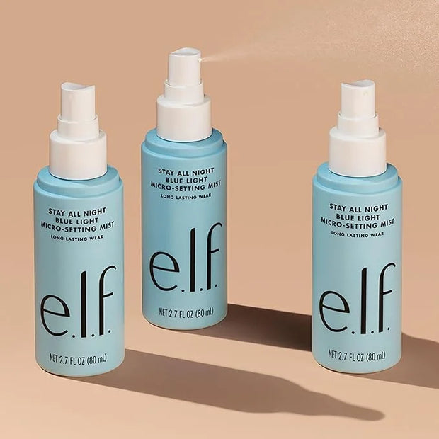 e.l.f. Stay All Day Blue Light Micro-Setting Mist Spray & Skin Refresher For A Matte Finish, Reduces Transmission, 2.7 Fl ...