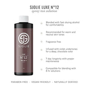 SJOLIE Spray Tan Solution - Luxe 12 - Violet Based Dark Blend | Sunless Tanning Solution for Deep, Dark Bronze Finish, All...