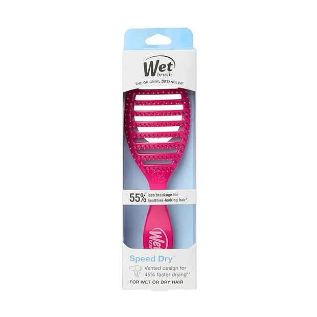 Wet Brush Speed Dry Hair Brush - Pink - Vented Design and Ultra Soft HeatFlex Bristles Are Blow Dry Safe With Ergonomic Ha...