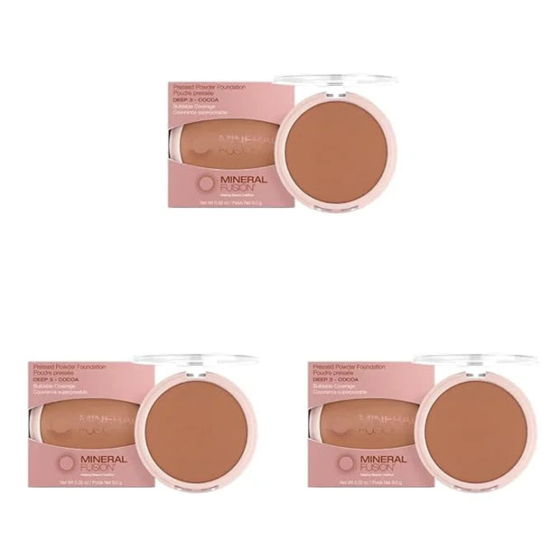 Mineral Fusion Deep 3 Makeup Pressed Powder Foundation By Mineral Fusion, 0.32 oz (Pack of 3) - Product Image