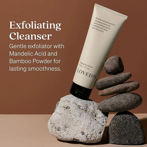 Exfoliating & Moisturizing Duo, Face & Body Exfoliating Cleanser & Moisturizer Bundle (6 Oz Cleanser & 2-Pack 6 Oz Moistur...