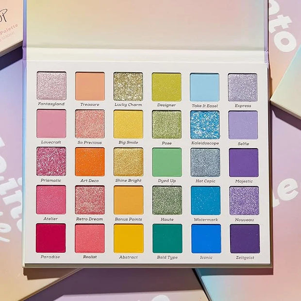 ColourPop Fade Into Hue Eyeshadow Palette - Multi-Color Eye Makeup Palette with Matte, Metallic & Glitter Finishes - High-...