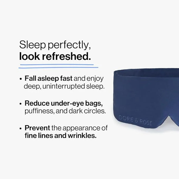 Dore & Rose Deep Sleep Mask Light Blocking, 23 Momme Mulberry Silk Eye Mask, Ultra Soft, Adjustable - Travel Sleeping Mask...