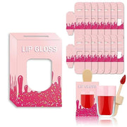 15 Pack Ice-cream Lip Gloss Tube Boxes Packaging, Pink Lip Gloss Boxes for 2.68x1.62 Inch Ice Cream Shaped Empty Lipgloss ...