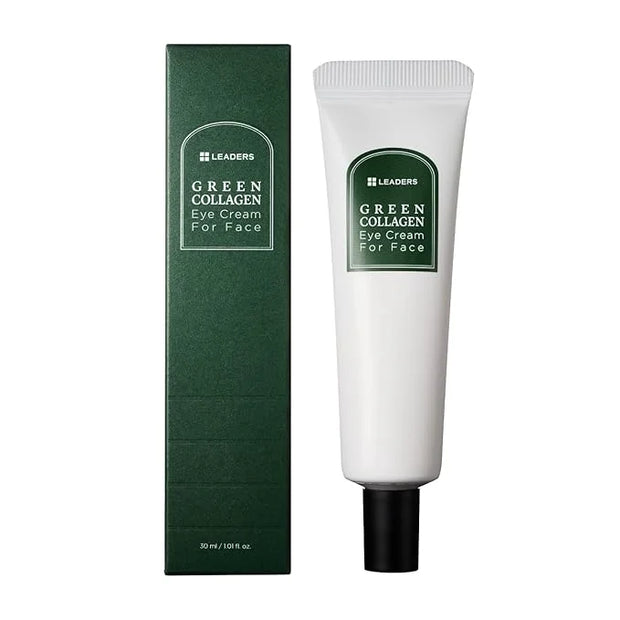 LEADERS Green Collagen Eye Cream for Face – Vegan Anti-Aging Eye Treatment, Reduces Fine Lines & Dark Circles Without Irri...