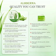 Aloderma Organic Aloe Vera Gel for Body Made within 12 Hours of Harvest, 96% Pure Aloe Vera Gel for Skin, Scalp, & Hair, S...