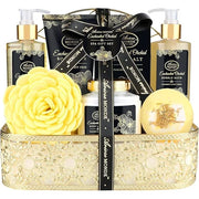 Spa Gift Baskets for Women, Gift Set for Mom Enchanted Orchid Scent, Home Spa Kit with Bubble Bath, Body Lotion, Bath Bomb...