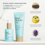 Kind Science by Ellen DeGeneres Firm + Smooth Duo, 2-Piece Skin Care Set with Micro Exfoliant & Firming Face Serum - Hyalu...