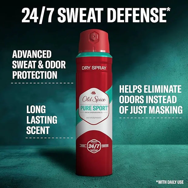Old Spice Dry Spray Antiperspirant Deodorant for Men, High Endurance, 24/7 Sweat Defense & Odor Protection, 24/7 Freshness...