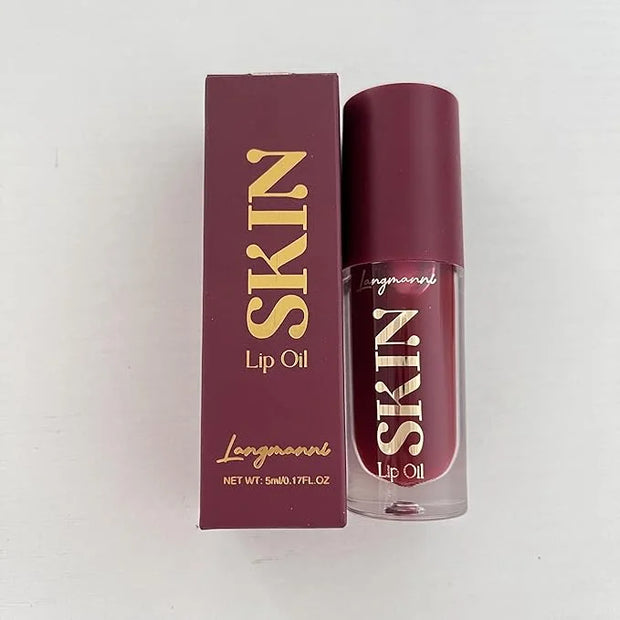 Big Brush Head Hydrating Lip Glow Oil Plumping Lip Tint, Hydrating Lip Gloss Tinted Lip Balm Transparent Lip Care, Long La...