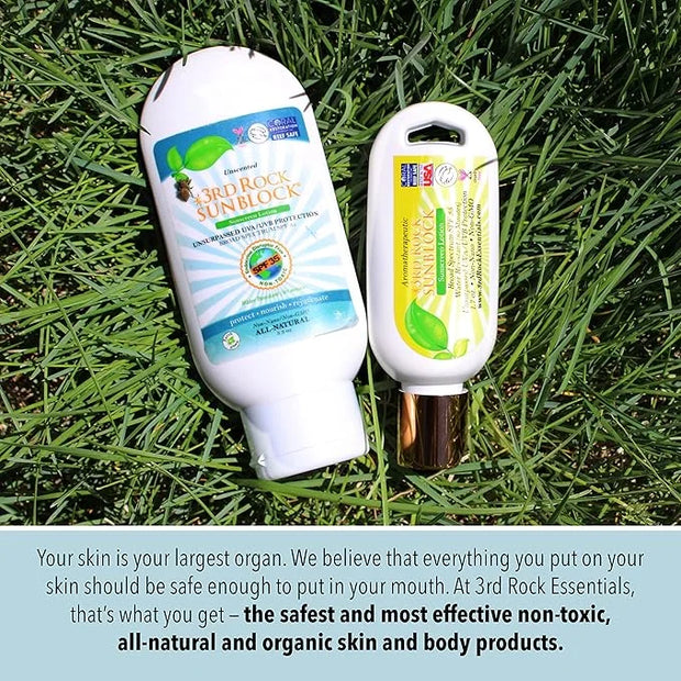 | Travel Size Sunblock® SunScreen Lotion SPF 35+ | Travel Sized All Natural Organic Zinc Unscented Sunscreen for Sun Prote...
