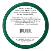 Badger - Hardworking Healing, Aloe Vera & Wintergreen, Working Hand Balm, for Dry Hands, Hand Moisturizer, Certified Organ...