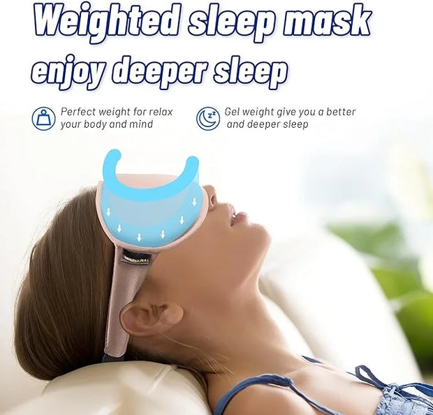 Cooling Gel 3D Sleep Eye Mask-Weighted Blackout Sleep Mask & Cold Compress for Dark Circles, Dry Eyes, and Puffiness - Com...