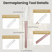 Dermaplaning Tool for Face Exfoliation, with 20 Replaceable Blades, Facial Shaver/Eyebrow Razor, Peach Fuzz Removal Eyebro...