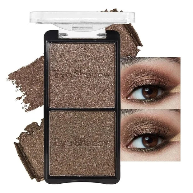 Double color eye shadow, Eyeshadows Creamy, high pigment eye makeup palette, matte shimmer metal eye shadow powder, Blenda...