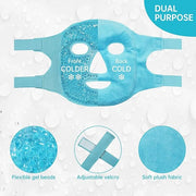 ZNÖCUETÖD Bundle of Cooling Face Mask Ice Face Mask for Puffy Face and Microwaveable Heat Eye Mask for Dry Eyes, Puffy Eye...