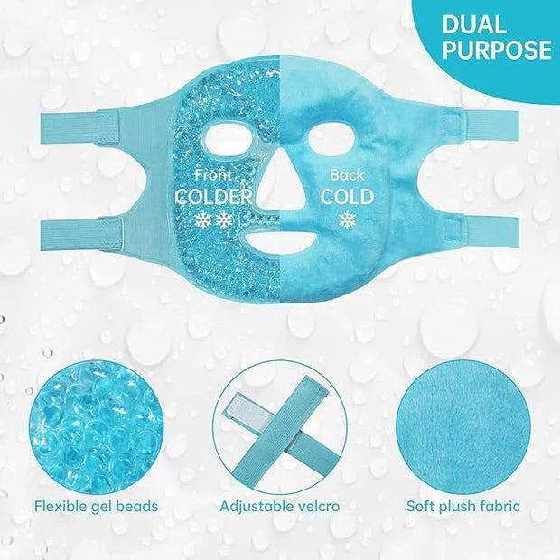 ZNÖCUETÖD Bundle of Cooling Face Mask Ice Face Mask for Puffy Face and Microwaveable Heat Eye Mask for Dry Eyes, Puffy Eye...