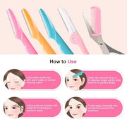 12 Pcs Eyebrow Razor, Face Razors for Women, Exfoliating Trimmers, Eyebrow Grooming Shaper for Women, Peach Fuzz, Hair Rem...