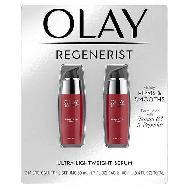 Olay Regenerist Micro-Sculpting Serum, 2-Pack, Ultra-Lightweight Anti-Aging Moisturizer, 100ml (3.4 FL OZ) Total - Product...
