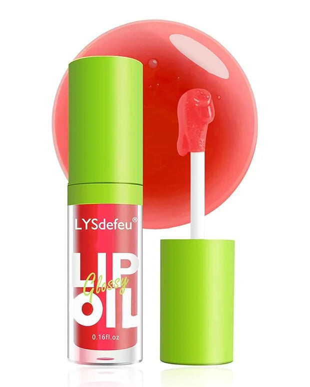 Lip Oil Lip Glaze-1Pcs Hydrating Red Lip Glow Oil,Shiny Transparent Tint Lip Gloss Plumping,Long Lasting Non-sticky Clear ...