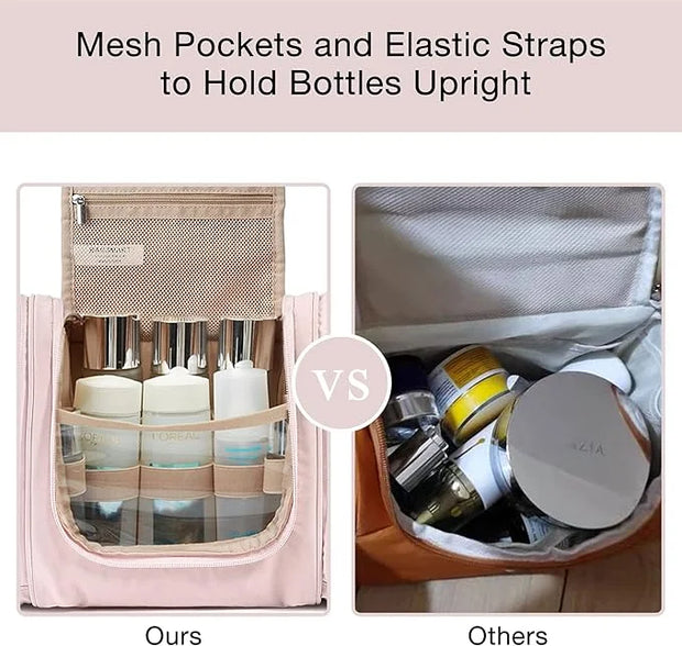 BAGSMART Toiletry Bag for Women, Travel Toiletry Organizer with hanging hook, Water-resistant Cosmetic Makeup Bag Travel O...